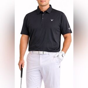 Callaway Golf Polo Shirt 3X Black Opti-Dri Stretch NWT